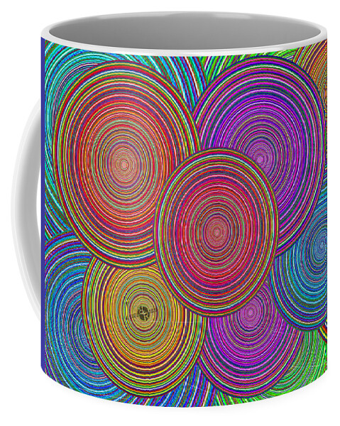 Circles Coffee Mug featuring the painting Family Circles Old And Young Unite 1 by Tony Rubino