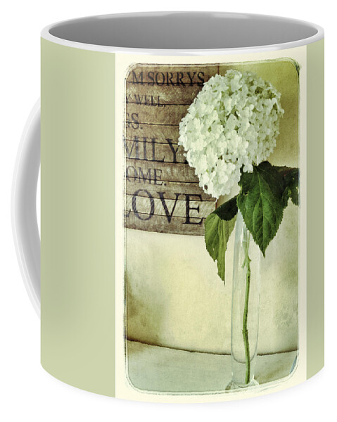 Hydrangea Coffee Mug featuring the photograph Family, Home, Love by Jill Love
