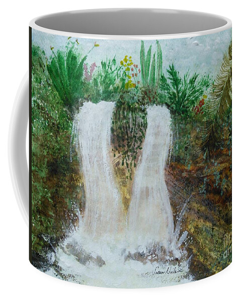 Colorful Coffee Mug featuring the painting Fantasy Falls by Susan Nielsen