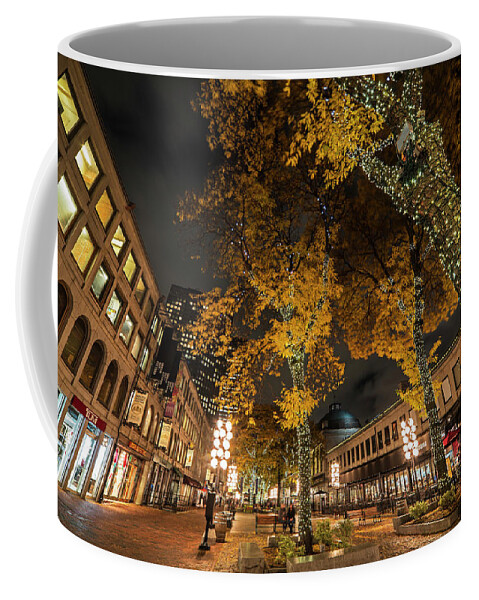 Boston Coffee Mug featuring the photograph Fanueil Hall Boston MA Autumn Foliage by Toby McGuire