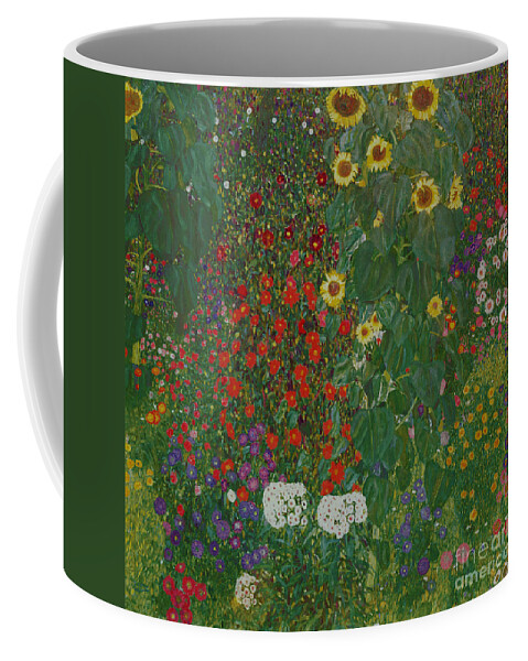 Klimt Coffee Mug featuring the painting Farm Garden with Flowers by Gustav Klimt