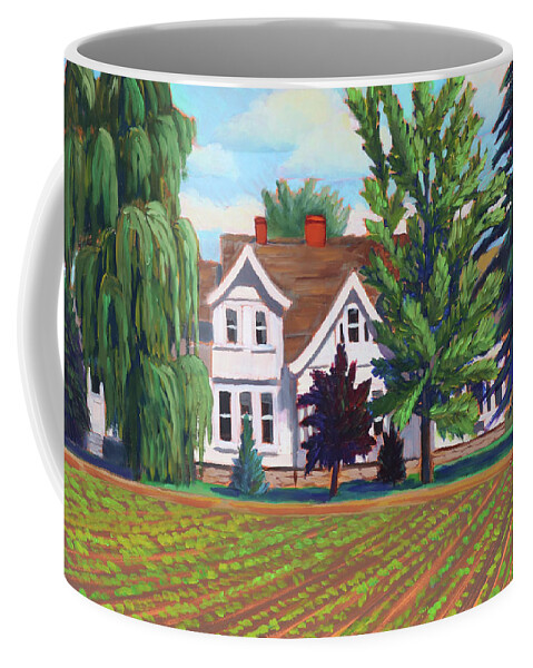 Farm House Coffee Mug featuring the painting Farm House - Chinden Blvd by Kevin Hughes