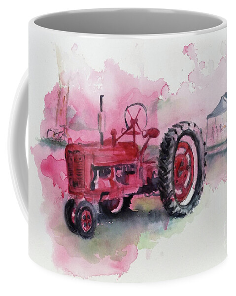 Farm Coffee Mug featuring the painting Farmall by Yoshiko Mishina