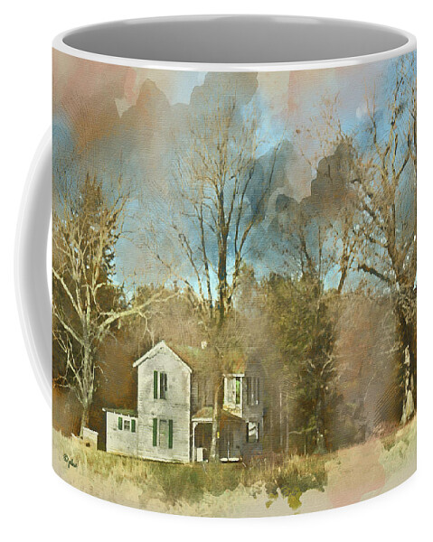 Wright Coffee Mug featuring the digital art Farmhouse - Gordonsville VA by Paulette B Wright