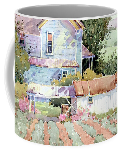 Art Coffee Mug featuring the painting Farmhouse I Saw in Virginia by Joyce Hicks