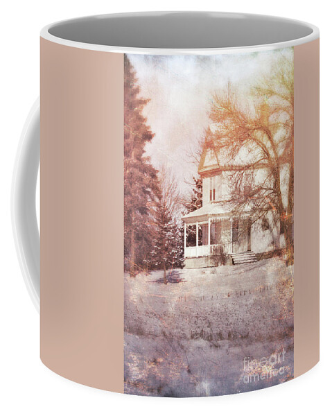 Farmhouse Coffee Mug featuring the photograph Farmhouse in Snow by Jill Battaglia