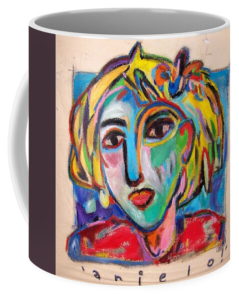 Colorful Face Coffee Mug featuring the mixed media Fas Girl by Mykul Anjelo