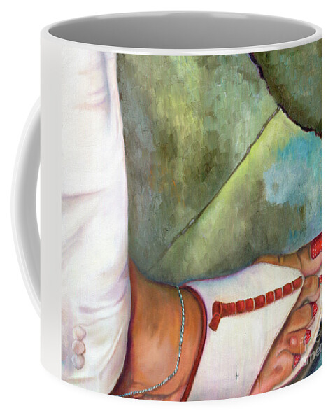 Figurative Coffee Mug featuring the painting Fashion Feat by Marlene Book