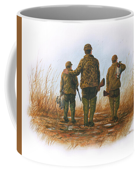  Coffee Mug featuring the painting Father and Sons by Guy Crittenden