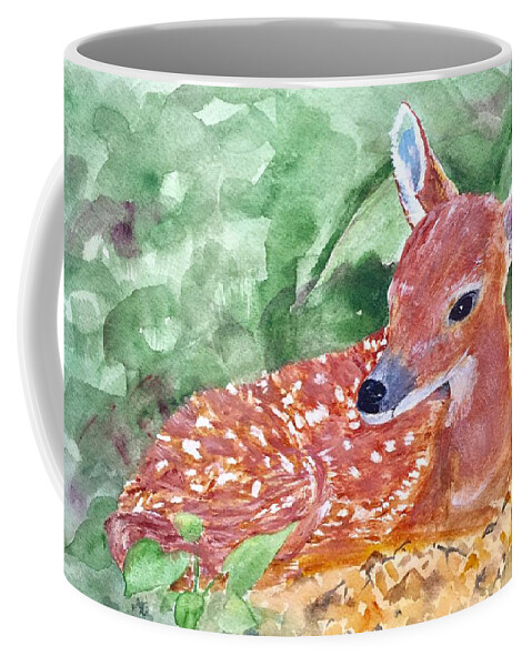 Fawn Coffee Mug featuring the painting Fawn 2 by Christine Lathrop