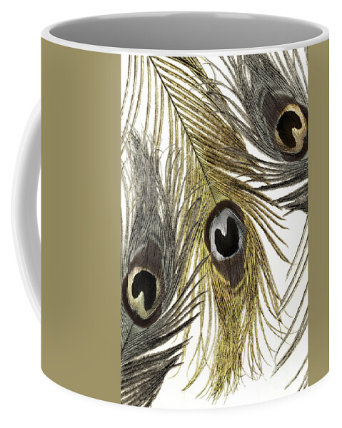 Peacock Feather Coffee Mug featuring the painting Feather Fashion by Mindy Sommers