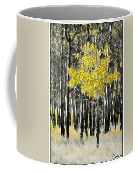 Aspen Coffee Mug featuring the photograph Feathered Aspen by Peggy Dietz