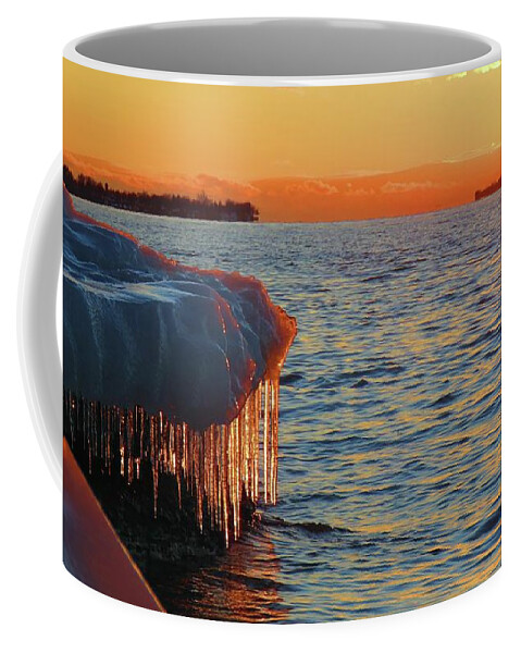 Cape Vincent Ny Coffee Mug featuring the photograph Feburary sunset Cape Vincent by Dennis McCarthy