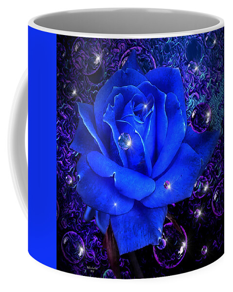 Digital Art Coffee Mug featuring the digital art Feeling Blue by Artful Oasis
