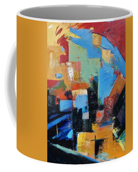 Abstract Coffee Mug featuring the painting Feeling of Place by Gary Coleman