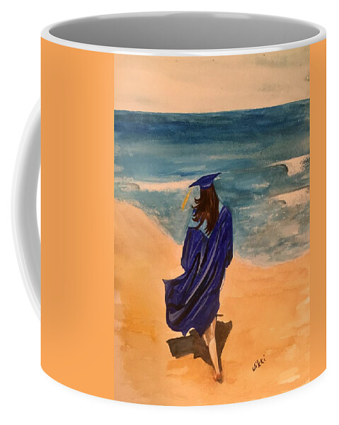 Graduation Coffee Mug featuring the painting Feeling Proud by Vikki Angel