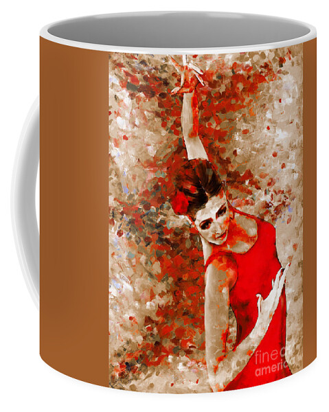 Flamenco Coffee Mug featuring the painting Female dream dancer by Gull G