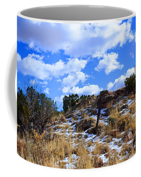 Southwest Landscape Coffee Mug featuring the photograph Fence Post by Robert WK Clark