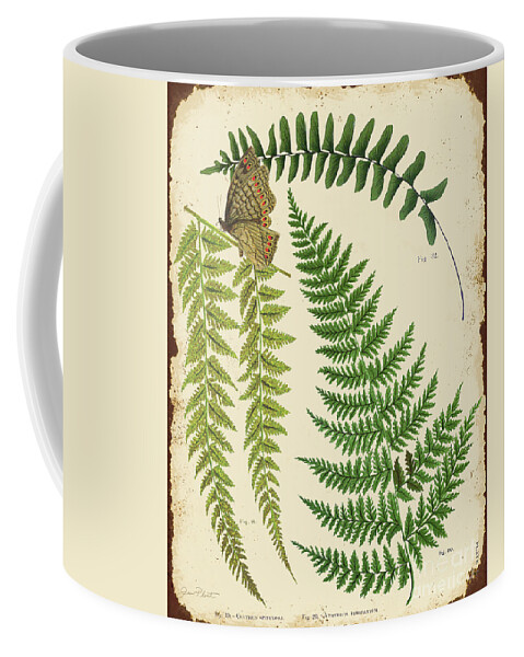 Fern Coffee Mug featuring the digital art Ferns on Tin-A-JP2005 by Jean Plout