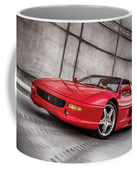 Ferrari Coffee Mug featuring the digital art Ferrari 355 by Douglas Pittman