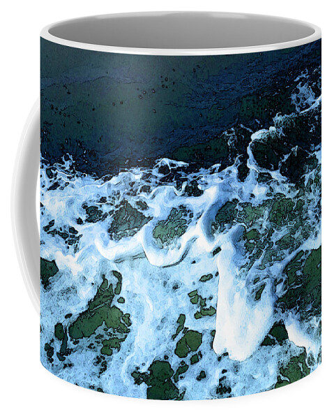 Backwash Coffee Mug featuring the digital art Ferry's Wake by Gina Harrison