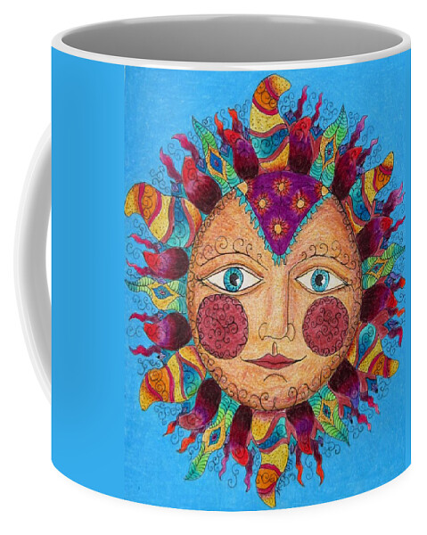 Tangles Coffee Mug featuring the drawing Festive Sun by Megan Walsh