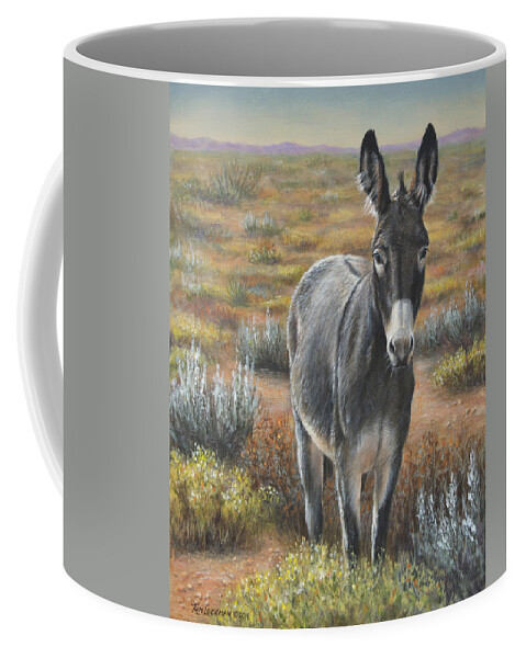 Donkey Coffee Mug featuring the painting Festus by Kim Lockman