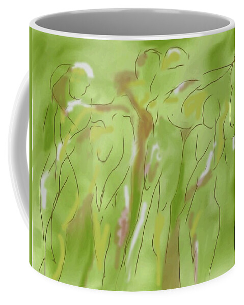Figures Coffee Mug featuring the digital art Few figures by Mary Armstrong