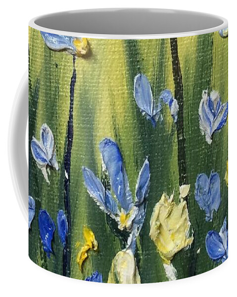 Blue Coffee Mug featuring the painting Field flowers by Cynthia Blair