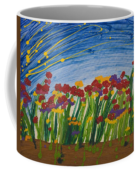 Flowers Coffee Mug featuring the painting Field of Flowers by Hagit Dayan