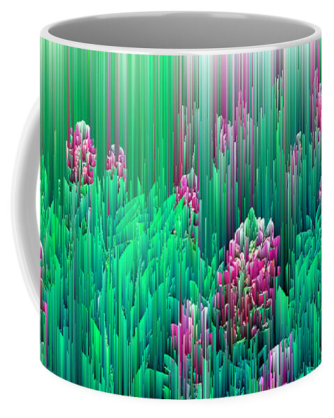 Glitch Coffee Mug featuring the digital art Field of Glitches - Pixel Art by Jennifer Walsh