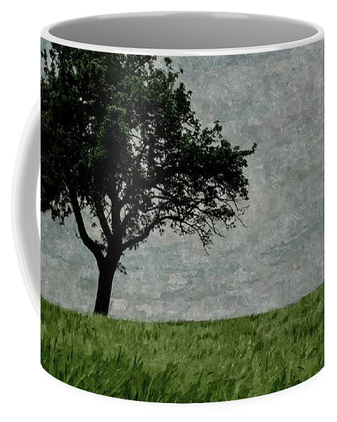 Field Coffee Mug featuring the painting Fields of Green Skies of White by David Dehner
