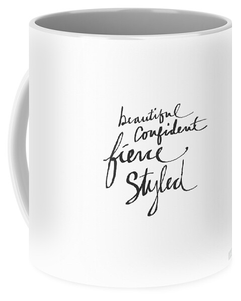 Fashionista Coffee Mug featuring the painting Fierce and Styled Black- Art by Linda Woods by Linda Woods