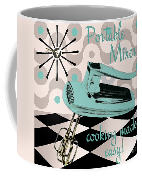 Vintage Mixer Coffee Mug featuring the painting Fifties Kitchen Portable Mixer by Mindy Sommers
