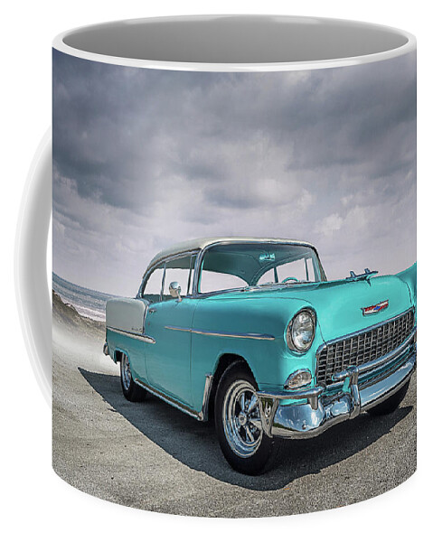 Vintage Coffee Mug featuring the digital art Fifty-Five Chevy by Douglas Pittman