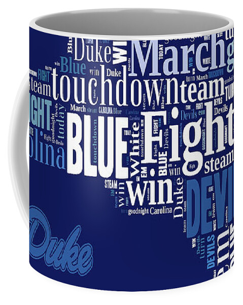 Wright Coffee Mug featuring the digital art Fight Fight Blue Devils by Paulette B Wright
