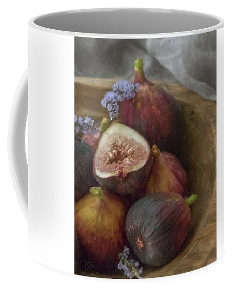 Fruit Coffee Mug featuring the photograph Figs in a Wooden Bowl by Teresa Wilson
