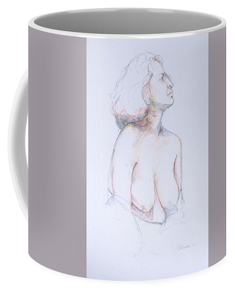  Coffee Mug featuring the painting Figure Study Profile 1 by Barbara Pease