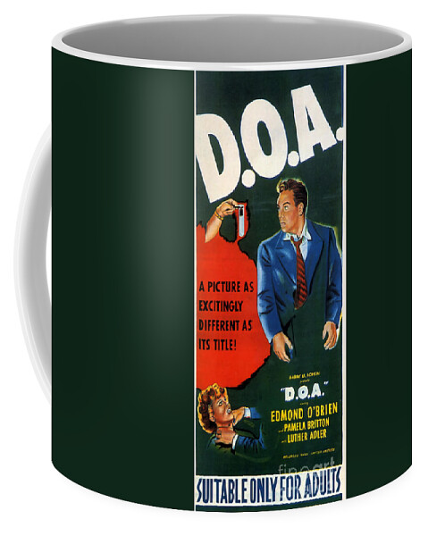 Film Noir Coffee Mug featuring the painting Film Noir Movie Poster D O A by Vintage Collectables