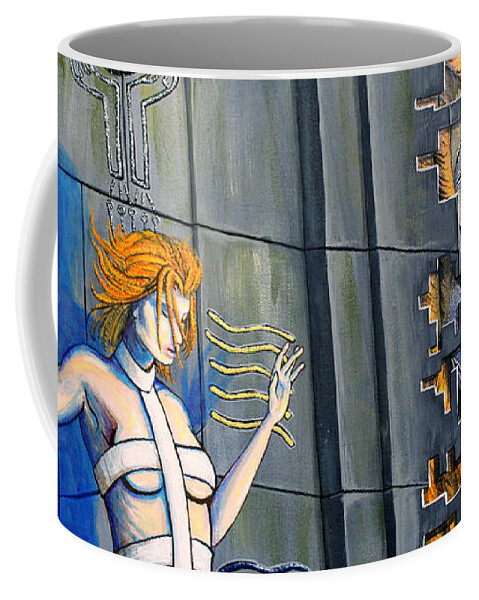 Blues Coffee Mug featuring the painting Film Spirit of Leeloo Dallas by M E