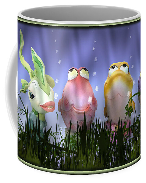 2d Coffee Mug featuring the mixed media Finding Nemo Figurine Characters by Brian Wallace