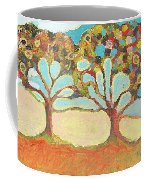 Tree Coffee Mug featuring the painting Finding Strength Together by Jennifer Lommers