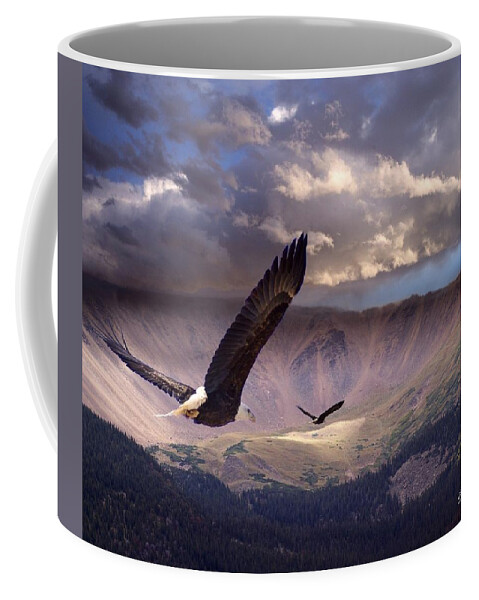 Eagles Coffee Mug featuring the digital art Finding Tranquility by Bill Stephens