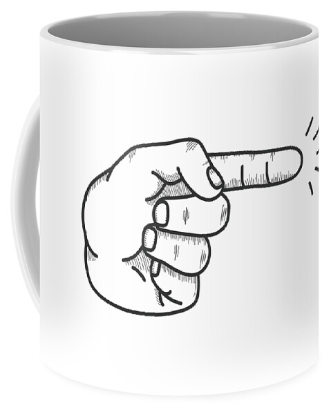 Finger Coffee Mug featuring the digital art Fingered by Kim Kent