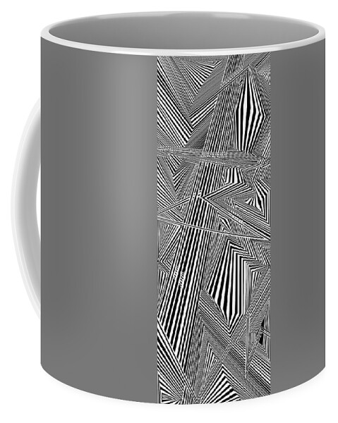 Dynamic Black And White Coffee Mug featuring the painting Fingerprints by Douglas Christian Larsen