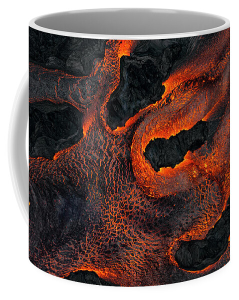 Lava Coffee Mug featuring the photograph Fingers of Lava by Christopher Johnson