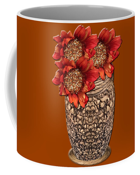 Fire Brick Coffee Mug featuring the photograph Fire Brick Flora Vase by Rockin Docks Deluxephotos