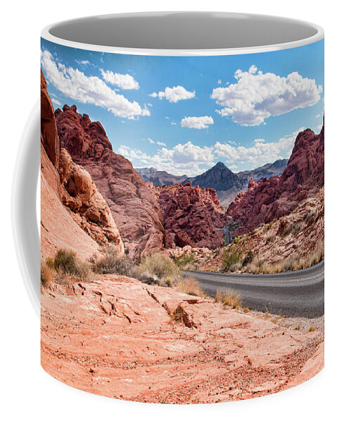 Valley Of Fire Coffee Mug featuring the photograph Fire Canyon Road by Kristia Adams