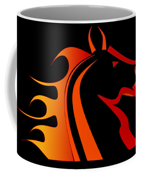 Horse Coffee Mug featuring the digital art Fire Horse by Scott Davis