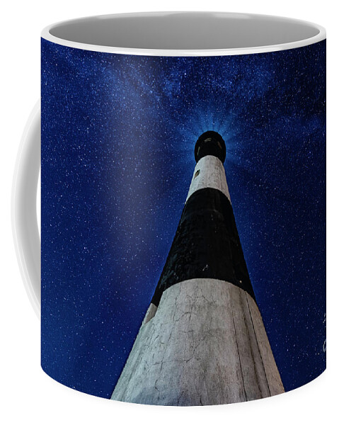 Montauk Coffee Mug featuring the photograph Fire Island Long Island Lighthouse Milkyway at Night by Alissa Beth Photography